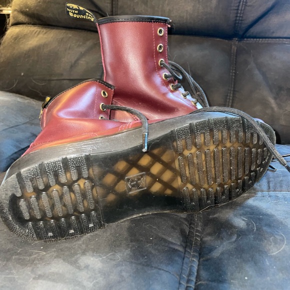 Maroon Doc Martin Platform Combat Boots Size 7 LADIES Size 6 MENS UNISEX - Picture 5 of 16